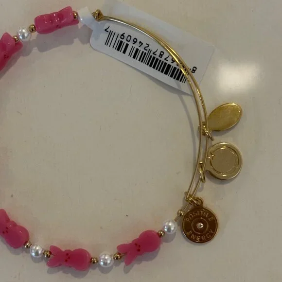 Alex and Ani Easter Peeps Bunny Beaded Bangle pink, collectable - Picture 10 of 14